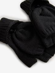 Noir - Gants sans doigts avec attache de moufle (3-16ans) - Image 3 de 3