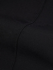 Reiss Black Tilly Knitted Panelled Halter Neck Top - Image 5 of 5