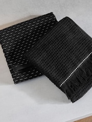 Set of 2 Black Terry Tea Towels - Image 2 of 4