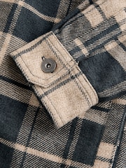 Grey/Neutral Borg Lined Check Shacket - Image 12 of 12