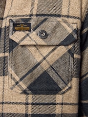 Grey/Neutral Borg Lined Check Shacket - Image 6 of 12