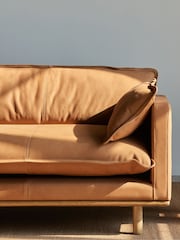 Halo Tan Brown Doyle Leather 3 Seater Sofa - Image 3 of 5