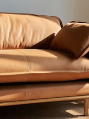 Halo Tan Brown Doyle Leather 3 Seater Sofa - Image 4 of 5