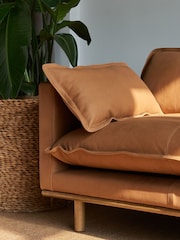 Halo Tan Brown Doyle Leather 3 Seater Sofa - Image 5 of 5