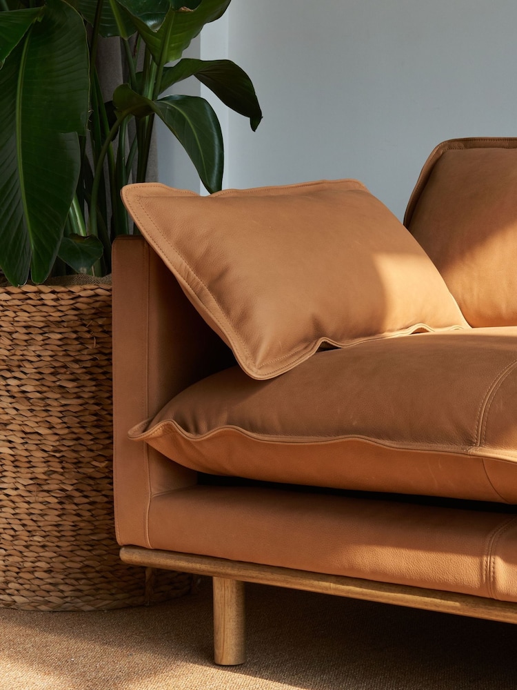 Halo Tan Brown Doyle Leather 3 Seater Sofa - Image 5 of 5