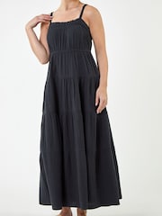 Roman Black Strappy Tiered Maxi Dress - Image 2 of 4
