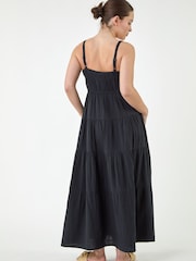 Roman Black Strappy Tiered Maxi Dress - Image 3 of 4