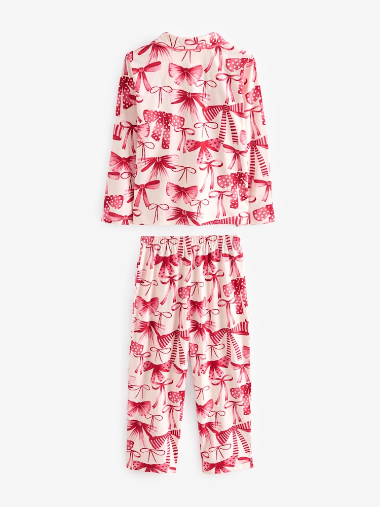 Red Bow Jersey Button Through Pyjamas (3-16yrs) - Image 2 of 3