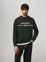 Armani Exchange Green Logo 100% Cotton Sweatshirt - Image 1 of 4