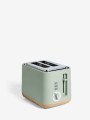 Sage Green Bronx Wood Effect 2 Slice Toaster - Image 4 of 5