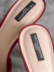 Red Tabitha Simmons Joelle Leather Bow Mules - Image 12 of 15