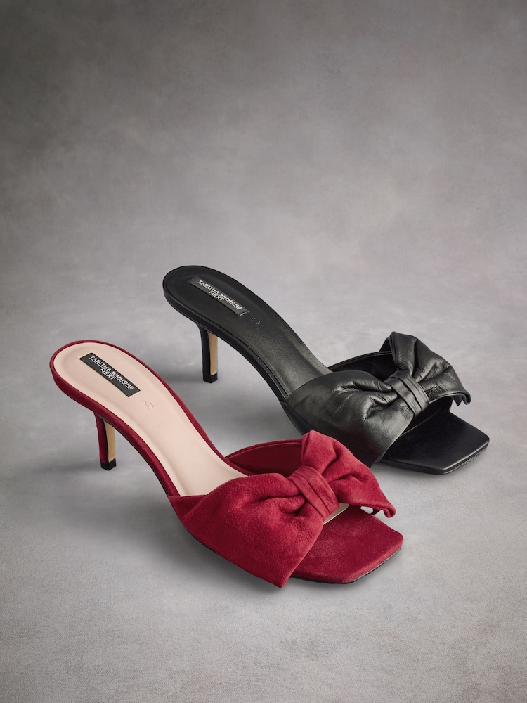 Red Tabitha Simmons Joelle Leather Bow Mules - Image 13 of 15