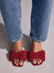 Red Tabitha Simmons Joelle Leather Bow Mules - Image 3 of 15