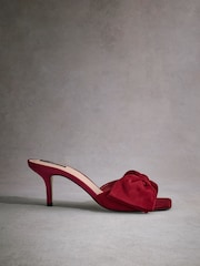 Red Tabitha Simmons Joelle Leather Bow Mules - Image 6 of 15