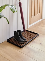 Natural Herringbone Coir Doormat - Image 1 of 7