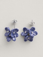 Seasalt Cornwall Blue Corsage Flower Bead Earrings - Image 1 of 4