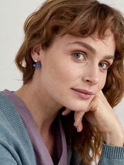 Seasalt Cornwall Blue Corsage Flower Bead Earrings - Image 3 of 4