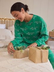 أخضر من Mr Fox - Scion at Next 100% Cotton Long Sleeve Pyjamas - صورة 1 من 8