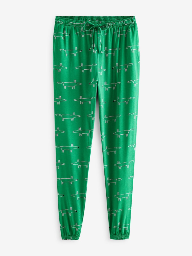Green Mr Fox Scion at Next 100% Cotton Long Sleeve Pyjamas - Image 6 of 8