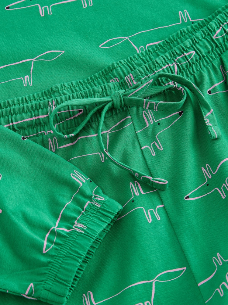 Green Mr Fox Scion at Next 100% Cotton Long Sleeve Pyjamas - Image 7 of 8