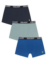 Lyle & Scott Blue Boys Markus Underwear Trunks 3 Pack - Image 1 of 4