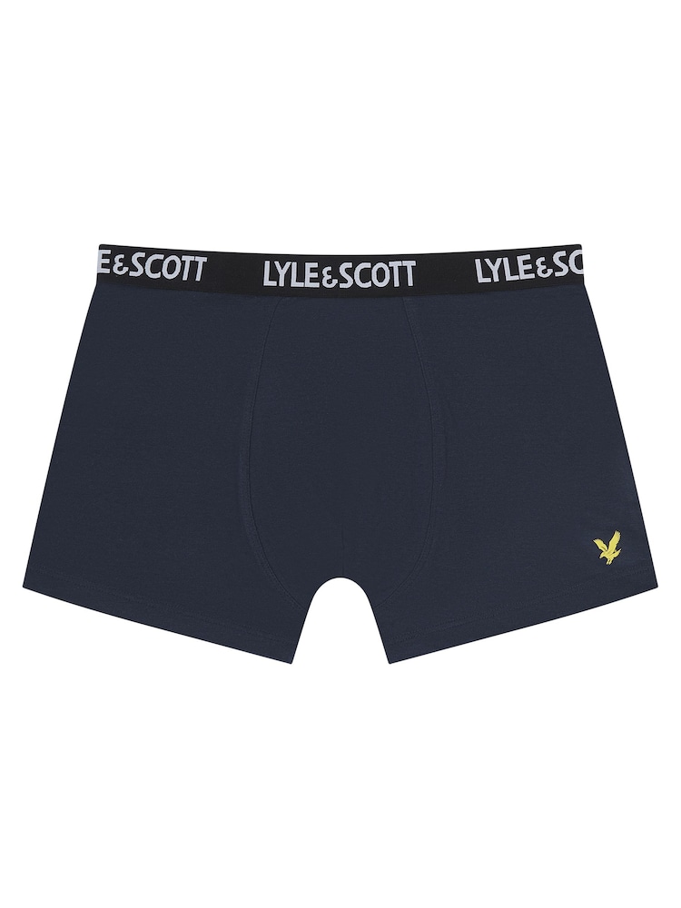 Lyle & Scott Blue Boys Markus Underwear Trunks 3 Pack - Image 2 of 4