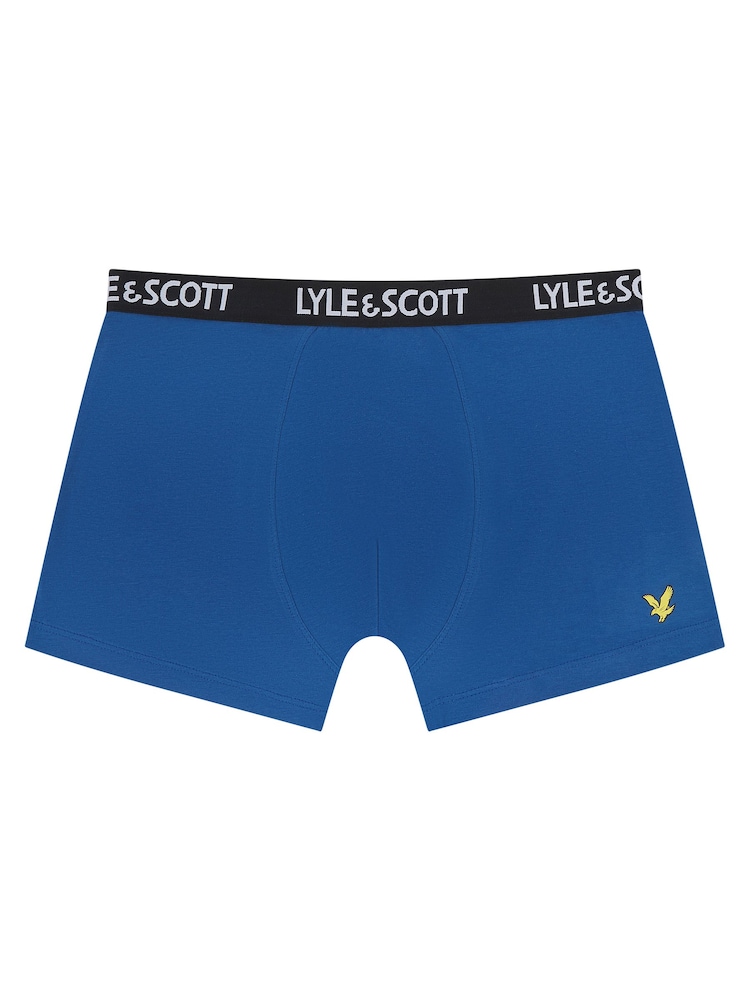 Lyle & Scott Blue Boys Markus Underwear Trunks 3 Pack - Image 4 of 4