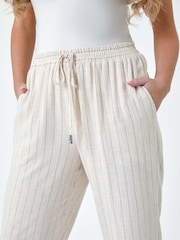 Roman Natural Linen Blend Stripe Trousers - Image 5 of 5