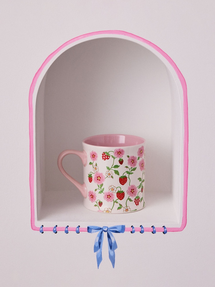 Cath Kidston Set of 4 Cream Strawberry Mollie Mugs - Image 1 of 3