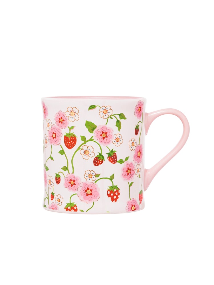 Cath Kidston Set of 4 Cream Strawberry Mollie Mugs - Image 3 of 3