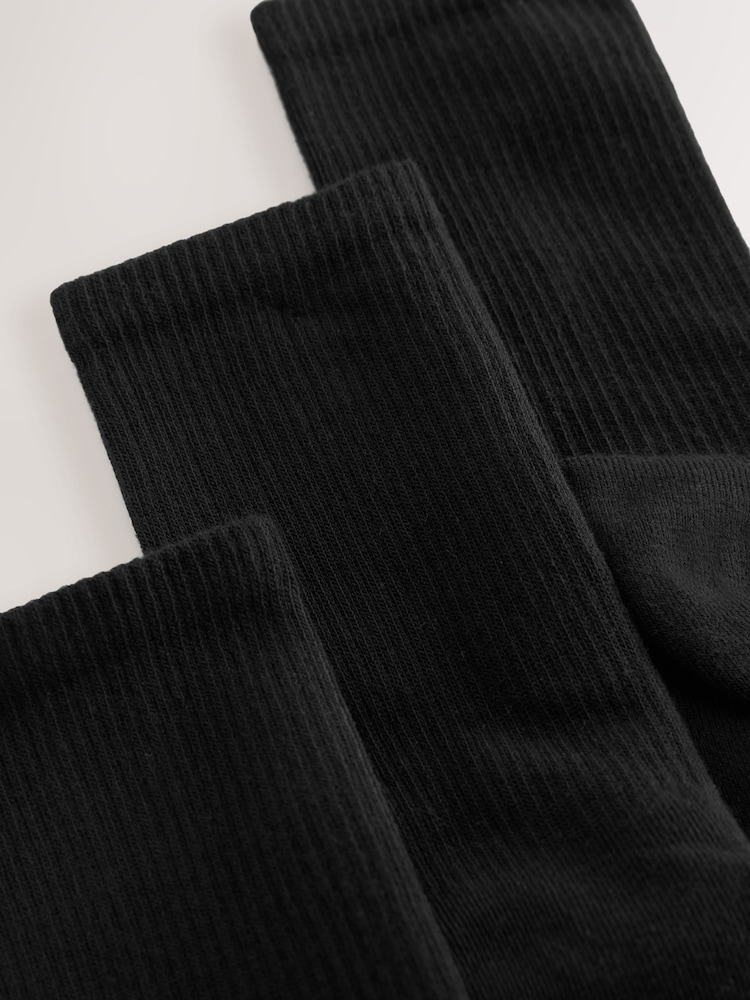 Black Cushion Sole Ribbed Sport Ankle With Arch Support Socks 3 Pack - Image 3 of 3 Black Cushion Sole Ribbed Sport Ankle With Arch Support Socks 3 Pack - Image 3 of 3