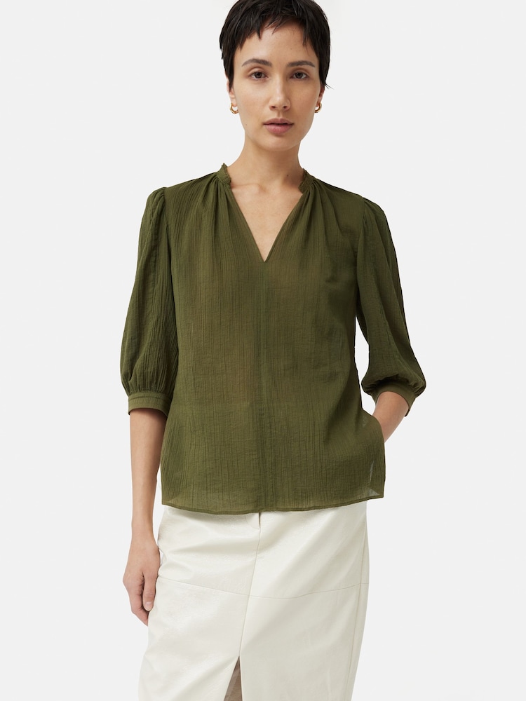 Jigsaw Cotton Crinkle Cicelly Top - Image 1 of 6