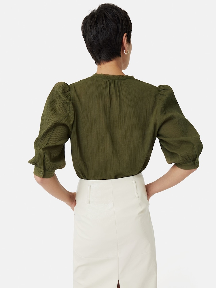Jigsaw Cotton Crinkle Cicelly Top - Image 2 of 6
