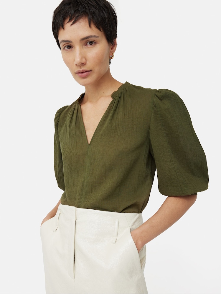 Jigsaw Cotton Crinkle Cicelly Top - Image 6 of 6