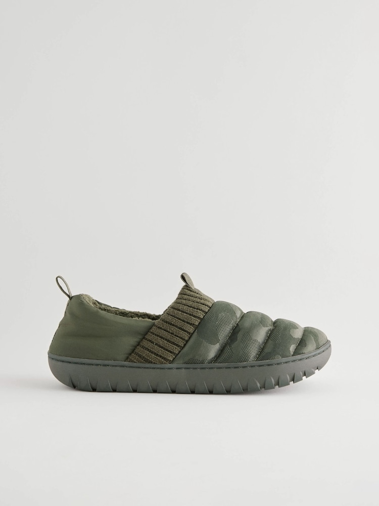 Khaki Camo Padded Close Back Slippers - Image 2 of 6
