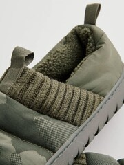 Khaki Camo Padded Close Back Slippers - Image 4 of 6
