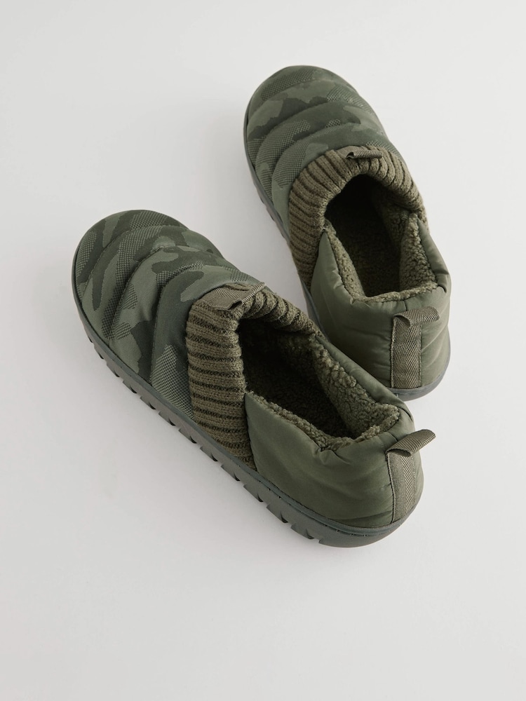 Khaki Camo Padded Close Back Slippers - Image 6 of 6 Khaki Camo Padded Close Back Slippers - Image 6 of 6