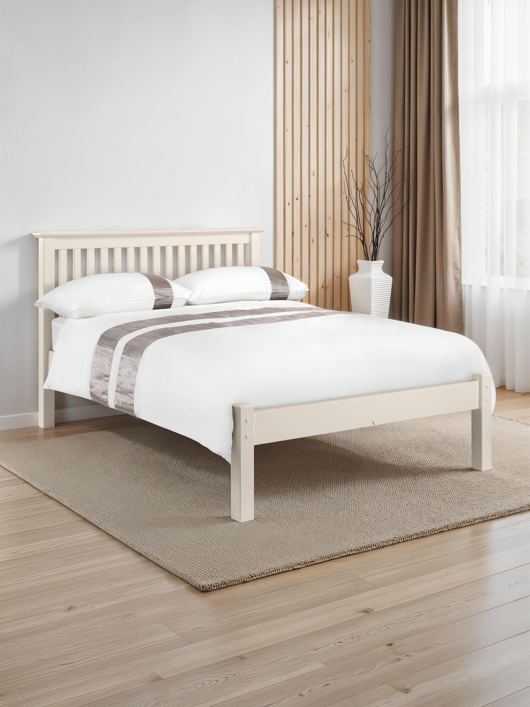 Julian Bowen Unisex Stone White Barcelona Low Footend Wooden Bed - Image 7
