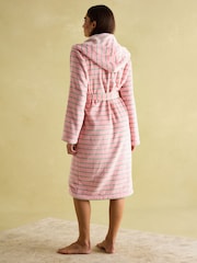 Joules Luna Pink Fleece Dressing Gown with Hood - Image 2 of 4