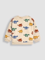 JoJo Maman Bébé Natural Dinosaur Construction Vehicle Print Sweatshirt - Image 2 of 8
