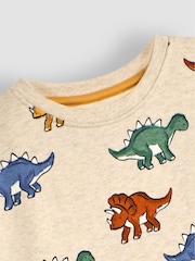 JoJo Maman Bébé Natural Dinosaur Construction Vehicle Print Sweatshirt - Image 3 of 8