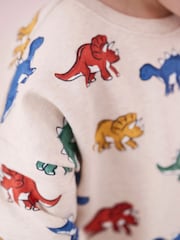 JoJo Maman Bébé Natural Dinosaur Construction Vehicle Print Sweatshirt - Image 8 of 8