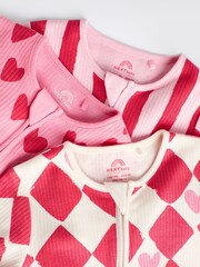 Red Heart 100% Cotton Two Way Zip Baby Footless Sleepsuit 3 Pack (0mths-3yrs) - Image 11 of 14