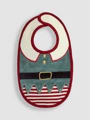 JoJo Maman Bébé Cream Christmas Elf Bib - Image 1 of 3