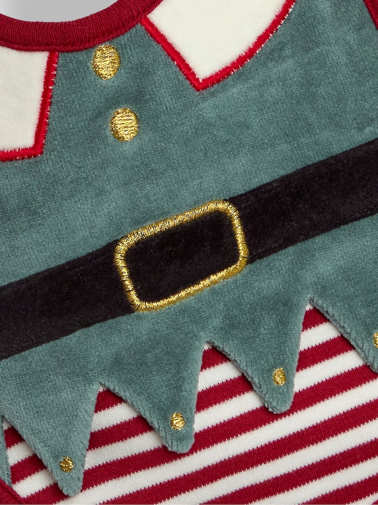 JoJo Maman Bébé Cream Christmas Elf Bib - Image 3 of 3