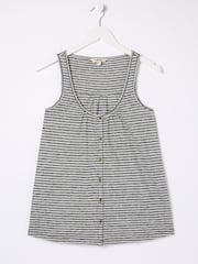 FatFace Flora Black Cotton Linen Stripe Vest - Image 5 of 5