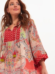 Joe Browns Relaxed Fit Scarf Print Tie-Neck Top - Bild 4 von 5