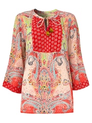 Joe Browns Relaxed Fit Scarf Print Tie-Neck Top - Bild 5 von 5