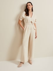 Phase Eight Cream Florisa Denim Jumpsuit - Image 1 of 7