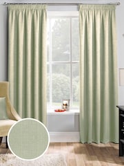 Enhanced Living Green Matrix Ready Made Blackout Pencil Pleat Curtains - Image 1 of 4
